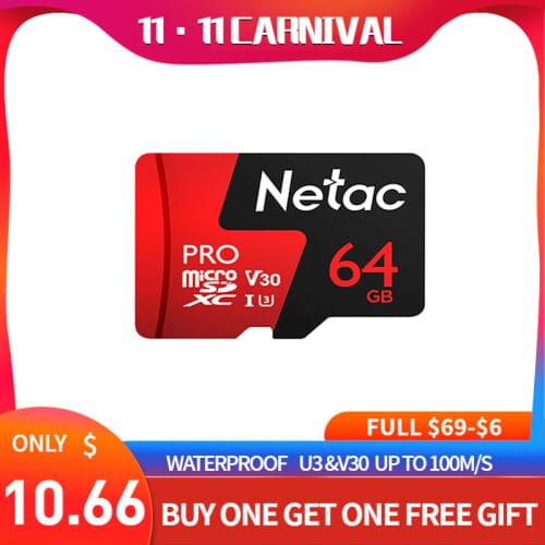 Netac P500 micro sd card 64gb flash card memory stick class10 suntrsi recording Full HD Video & 4K Ultra HD Video for camera