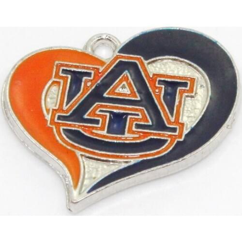 New 12pcs US Football Sport Auburn University Team Dangle Charms Diy Bracelets Jewelry Accessory Hanging Enamels Charms