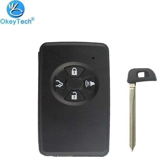 Okeytech for toyota 4 Button Car Remote Key Shell for Corolla Camry Chr Yaris Rav Auris with Insert Uncut Blade Auto Accessories
