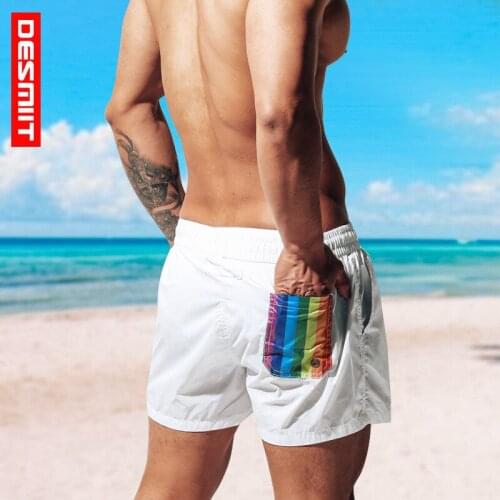 DESMIIT Beach Shorts Men Swimwear Quick Dry Trunks Swimsuit Sexy Swimming Briefs Sunga Maillot De Bain Homme Zwembroek Heren