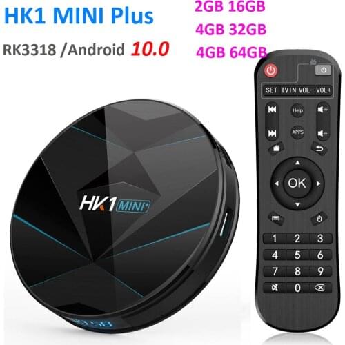 5PCS/LOT HK1 MINI PLUS Android 10.0 Smart TV Box Rockchip RK3318 4GB RAM 64GB ROM Max 2.4G/5G Dual WiFi