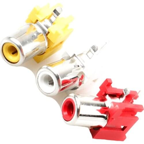 3-color RCA single hole socket AV concentric socket audio and video socket LCD TV AV3 hole 15MM lotus head socket
