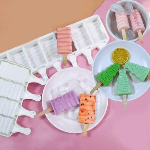 SHENHONG 20 Types Popsicle Molds Silicone Ice Cream Moulds 50pcs Sticks Matching Set DIY Cube Tray Summer Dessert Tools