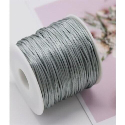 1MM Silver Nylon Chinese Satin Silk Knot Cord Rattail Thread Necklace Macrame String Jewelry Findings Beading Rope #484