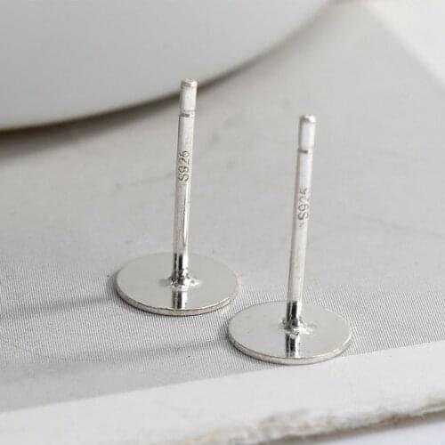 " Fake One Penalty Ten " 30Pcs 925 Sterling Silver Jewelry Ear Pins Findings Stud Earring Diy Jewelry Making Accessories