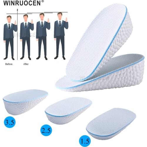 Height Increase Insole For Men/Qomen 1.5-3.5 cm up Invisiable Shock Absorption Breathable Half Insole Heighten Shoes Pad