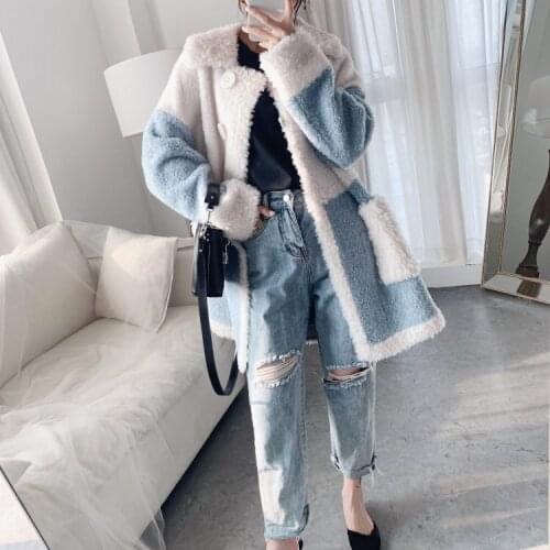 Warm Real Fur Korean Winter Coat 200% Wool Jcacket for Women Clothes 2020 Manteau Femme YY222