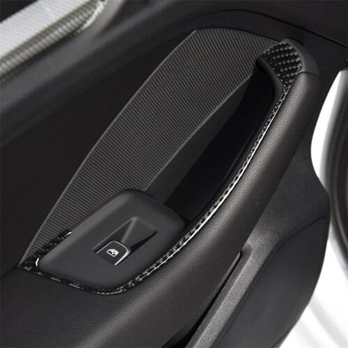 Carbon Fiber Interior Decoration Armrest Door Window Lift Regulator Frame Cover Sticker for Audi A3 8V 2014-2019 Car Accessories