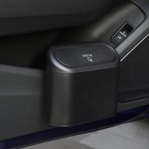 2 Pcs Universal Car Trash Bin Hanging Vehicle Garbage Dust Case Storage Box Square Pressing Trash Car Auto Interior Organizer