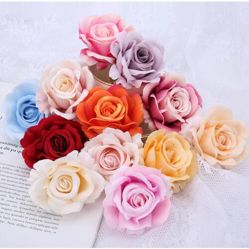 5/10pcs 5cm Artificial Flowers Head Silk Rose Flower For Wedding Home Decoration New Fake Flowers DIY Wreath Scrapbook Supplies