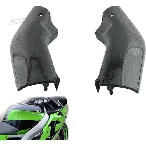 Upper Front Carbon Fiber Air Intake Cooler Cover Fairing For Kawasaki zx-6r 00-02 636 hood side panel shell