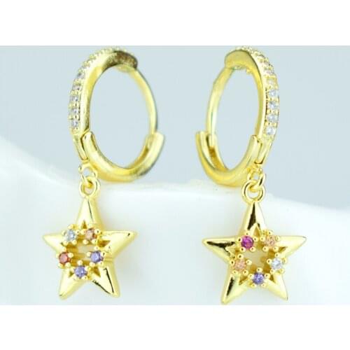 Star earrings 2021 new Korean female fresh and simple temperament hollow star earrings women wholesale