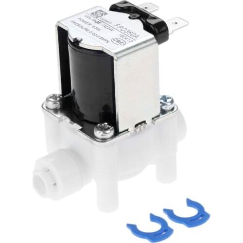 1Pc Electric Water Valve 24V DC Solenoid Valve 1/4" Hose Connection for RO Reverse Osmosis Pure System RO Controller