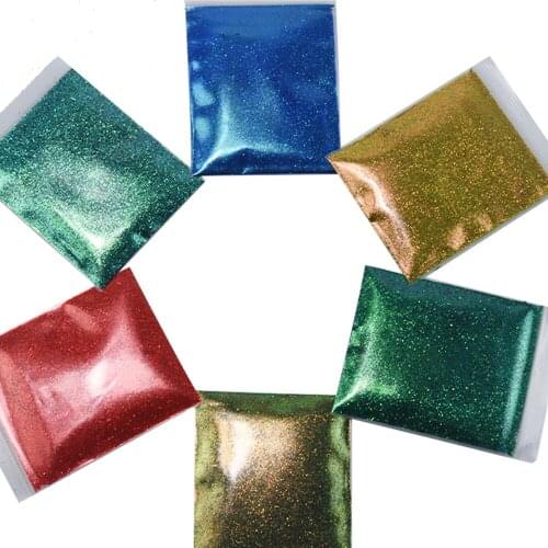 10g/bag Chrome Mirror Powder Nail Art Glitter Chameleon Dust Powder Nail Tips Shiny Decoration Accessories Gel Polish Pigment *F