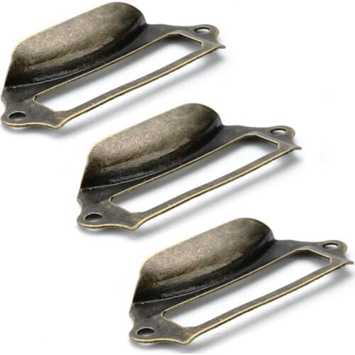 10pcs Antique Handles Box Label Retro Pull Frame Handle Name Card Holder Knob For Cabinet Drawer Door Furniture Hardware