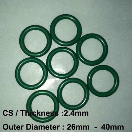 100 PCS Rubber ORing O-Ring CS2.4mm x OD 26/27/28/29/30/31/32/33/34/35/36/37/38/39/40 Fluorine Rubber Gasket Seal FKM O Ring
