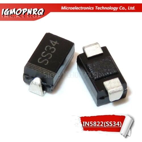 1000pcs 1N5822 SMA smd diode ss34 do-214ac IN5822 Schottky
