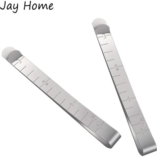 2Pcs Stainless Steel Hemming Clips 3 Inches Measurement Ruler Quilting Stitch Crimping Clips Marking Clip Sewing Accessories