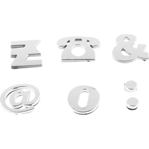 200 Pcs Silver Car Auto 3D Emblem Badge Sticker Chrome Letters Symbol Decal