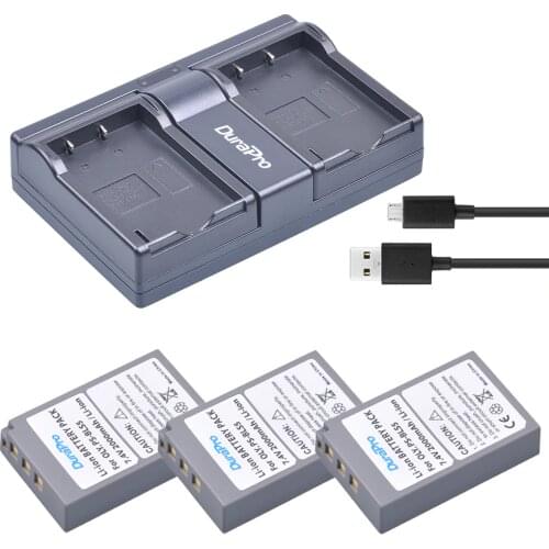 3pc PS BLS-5 BLS5 PS-BLS5 Li-ion Battery + Dual USB Charger For OLYMPUS E450 E600 E620 EP1 EP2 EP3 EPL1 EPL2 EPL3 EPM2 EPL5 EPL6