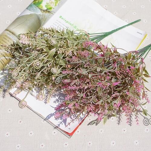 5 Fork Plus Powder Hippocampus Artificial Flowers for Home Decoration Ornaments Wedding Photography Manual Diy Vases for Stamen