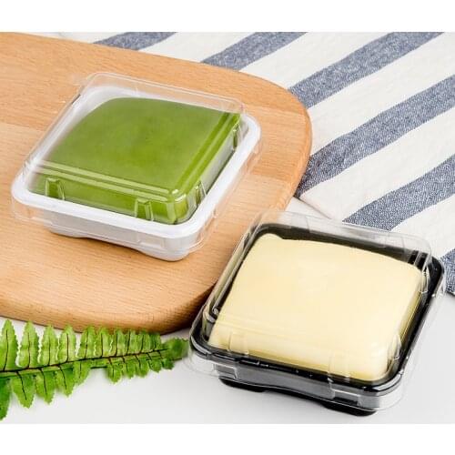 50pcs High quality creative cream cake takeaway packaging box baking decoration dessert mousse cheese plastic box with covers