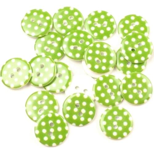 50Pcs Green Round Dot Resin Sewing Buttons For Kids Clothes Scrapbooking Decorative Botones Handicraft DIY Accessories