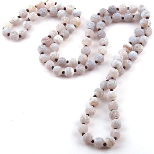 Free Shipping Fashion Jewelry Agat Semi Precious Stones Bead long Knotted Necklace
