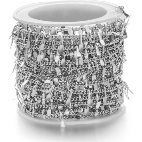 1 Meter Stainless Steel Chains Necklace Finding Component For DIY Jewelry Making Handmade Crafted Leaves Accessories Width 1.7mm