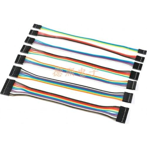 10pcs/lot 1/2/3/4/5/6/7/8/9/10P Double-end Dupont Line Female to Female 20cm