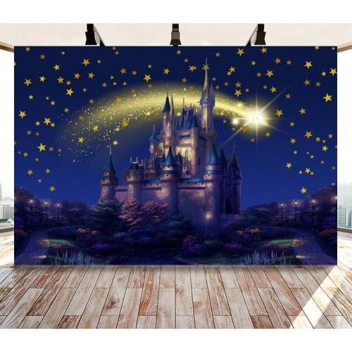 Night Stars Sky Fairytale Castle Theme Backdrop for Children Birthday Portrait Photographic Studio Photo Backgrounds