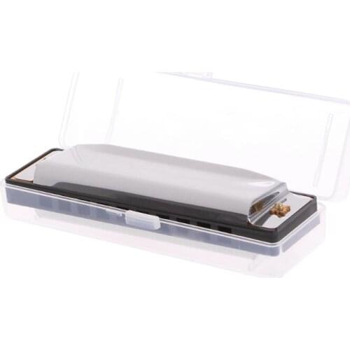 New Blues Harmonica 10 Holes Key of C Musical Instrument Stainless Steel with Case 2020