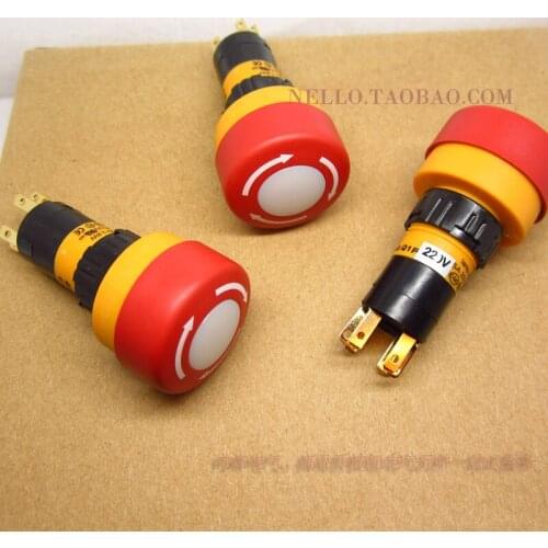 [SA]EMA illuminated emergency stop button switch 16mm 01S-CE40.Q / S1P AC110 / 220V LED 1--5pcs/lot