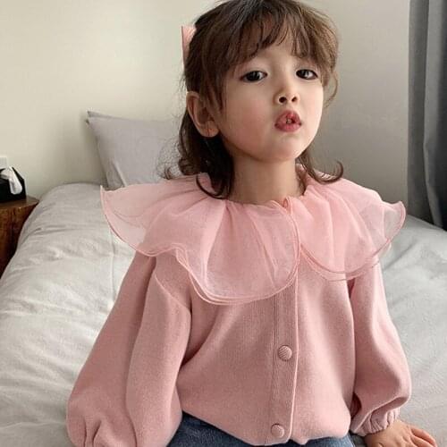 Toddler Baby Girls Jacket Coat Children Kids Tops Girl Korean Lace Windbreaker Single Breasted Jackets For Girls Clothes Autumn