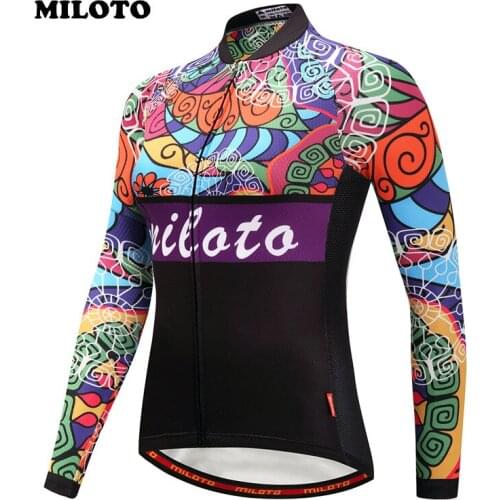 Miloto Pro Team Winter Cycling Jersey Women Racing Sport Bicycle Clothing Thermal Fleece Long Sleeve Windproof MTB Bike Jersey