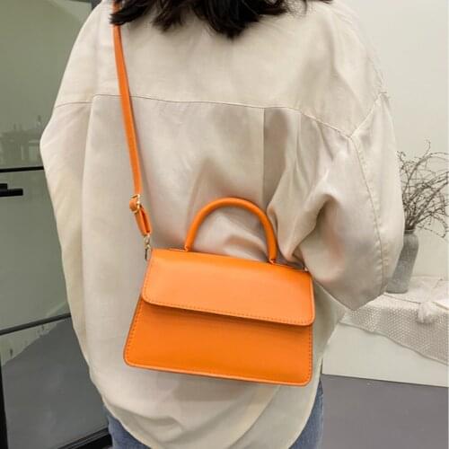 Fashion Women Small Square Shoulder Bag Solid Color PU Leather Ladies Crossbody Messenger Bags Simple Female Purses and Handbags