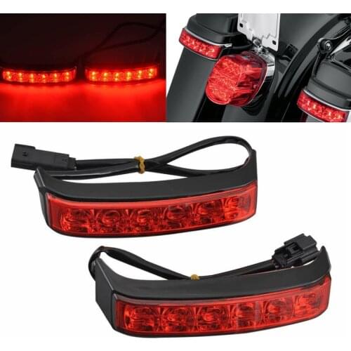 Motorcycle Saddlebag Tail Brake Light Black Shell Red Lens Turn Signal Running Lamp For Harley Touring Road Street Electra Glide