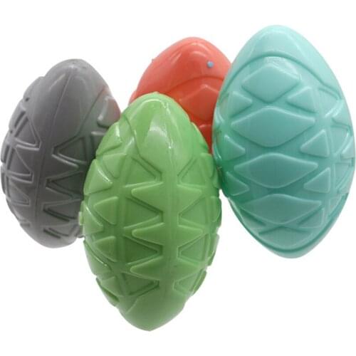 Soft Latex Pet Dog Toy Ball Squeak Toys Cleaning Tooth Chew Voice Pet Supplies Non-toxic Training Rubgby Football Balls Durable