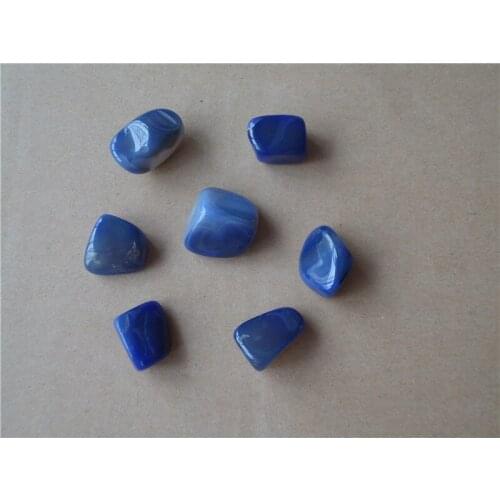 50~60g 7 pcs AAA+ Natural Blue Agate Tumbled Stone Crystal Magnet Healing Feng shui Reiki