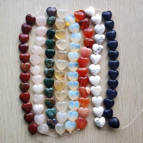 2019 new Fashion good quality natural stone love mixed heart beads 16mm for jewelry Accessories making wholesale 23pcs/lot free