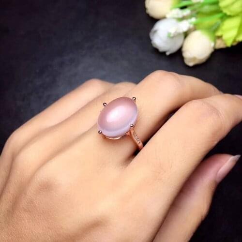 Wedding Ring Natural And Real Rose Quartz Ring luxury ring gemstone 925 sterling silver Ring