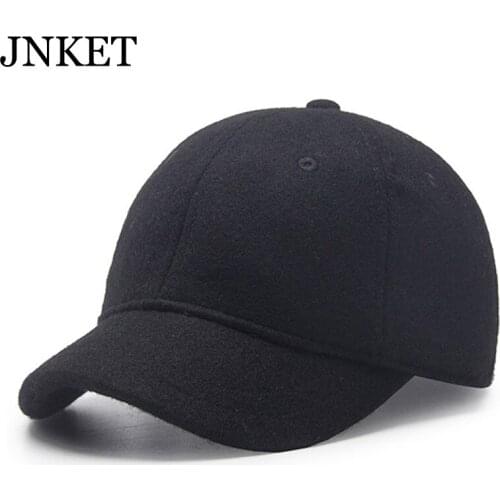 JNKET Autumn Winter Unisex Wool Baseball Cap Short Visor Baseball Hat Hip Hop Cap Snapbacks Hats Outdoor Sunhat Casquette