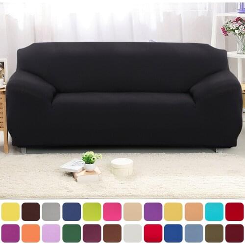 1/2/3/4 seater Solid Color Plush Thicken Elastic Sofa Cover Universal Sectional Slipcover Stretch Couch Cover for Living Room