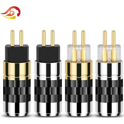 QYFANG Aluminum Alloy Earphone Plug Carbon Fiber 0.78mm Pin Audio Jack Wire Connector Metal Adapter For UM3X W4R UE18 Headphone