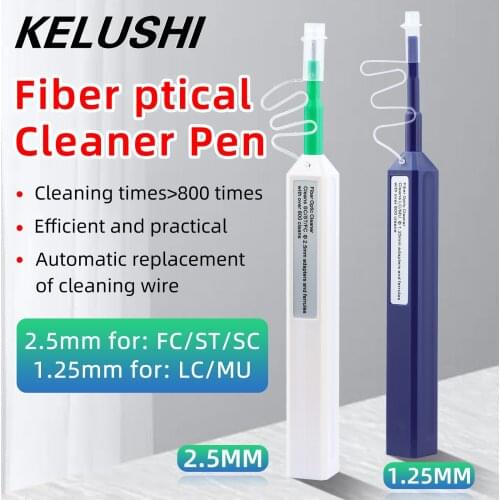 KELUSHI One-Click Fiber Optic Connector Cleaner Fiber Optic Cleaner Tools for 2.5mm SC ST FC and 1.25mm LC Connector