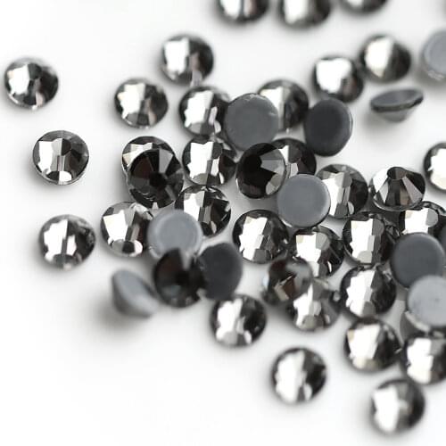 SS16 SS20 SS30 Gray/Black Diamond Hot-fix Rhinestones Crystal Glass Iron On Rhinestone For Clothes Wedding Decoration