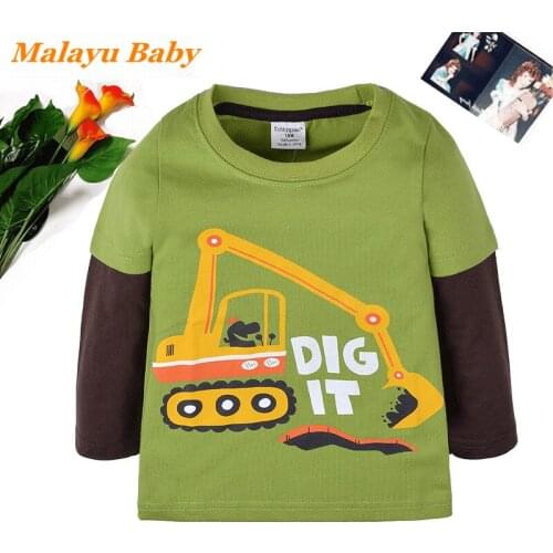 Baby Girls Sweatshirts 2021 Spring Autumn Cotton Cartoon Striped Patchwork Long Sleeve T-Shirt Kids Boy Clothes Sweater Pullove