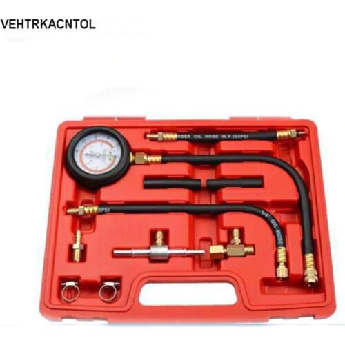 VEHTRKACNTOL Car Petrol Gas Engine Fuel Injection Pressure Tester Gauge Cylinder Fuel Pressure Gauge Meter