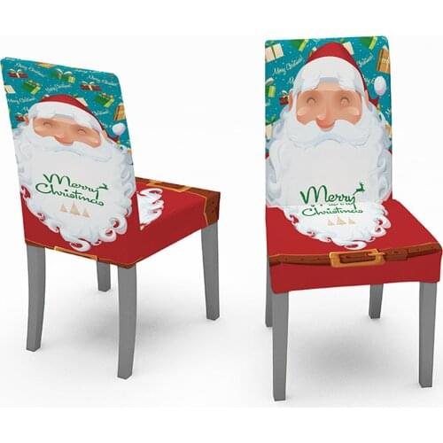 1 Pcs Elastic Dining Room Seat Red Chair Covers Christmas Chair Cover Stretch Slipcovers For Christmas Banquet Party Decoration