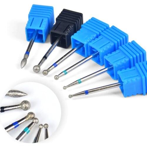 YWK 1PCS Round Diamond 6 Type Nail Drill Bits Milling Cutter Manicure Pedicure for Electric Nail Clean Salon Accessory